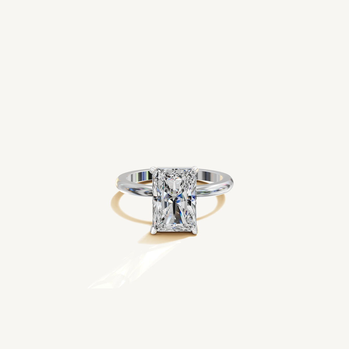 Solitaire 4-Prong Ring with 3ct Radiant Diamond 