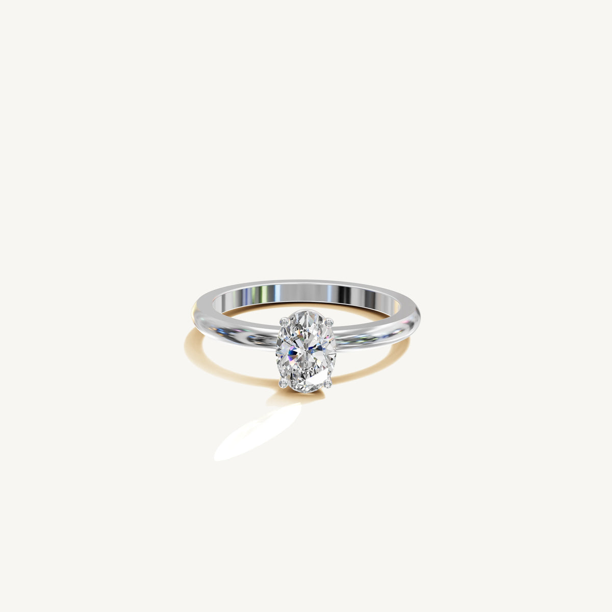 Solitaire 4-Prong Ring with 0.75ct Oval Diamond 