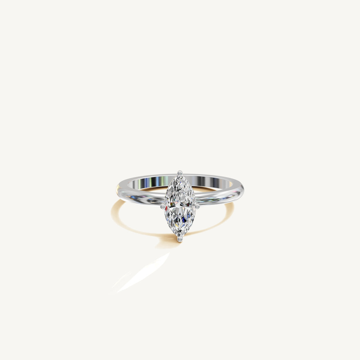 Solitaire 4-Prong Ring with 0.75ct Marquise Diamond 