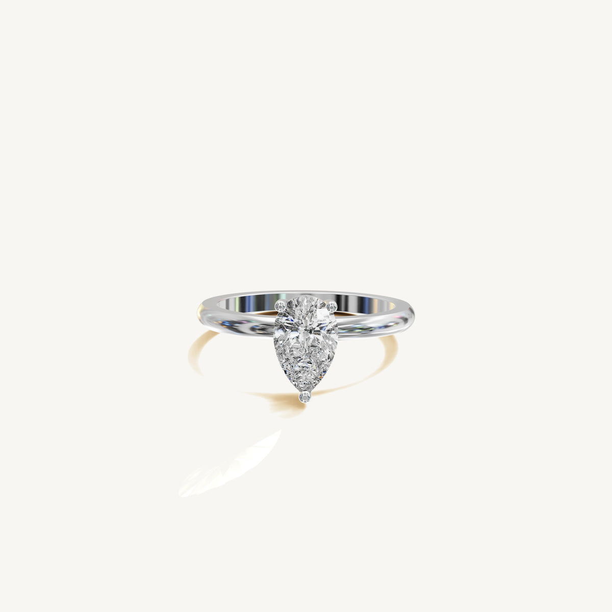 Solitaire 4-Prong Ring with 1ct Pear Diamond 