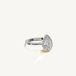 Solitaire Bezel Ring with 3ct Pear Diamond 