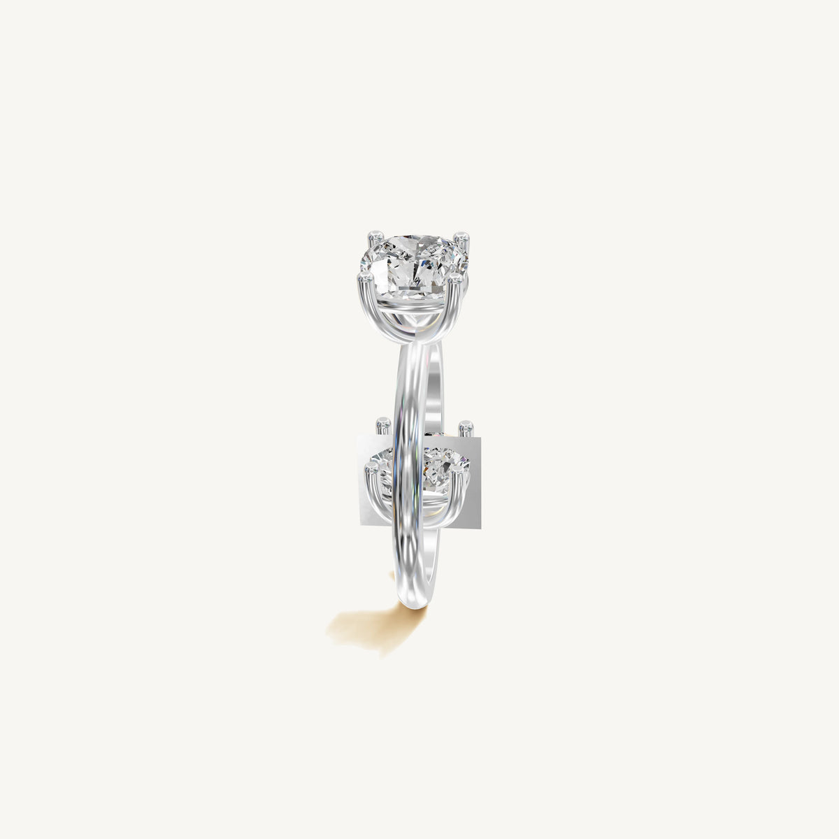 Solitaire 4-Prong Ring with 2ct Cushion Diamond 