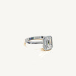 Solitaire Bezel Ring with 2ct Emerald Diamond 