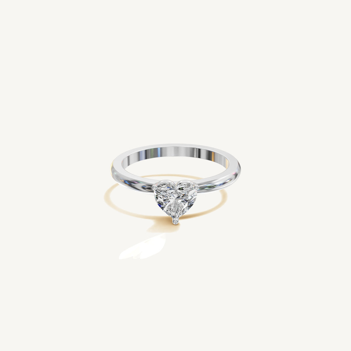 Solitaire 4-Prong Ring with 0.75ct Heart Diamond 