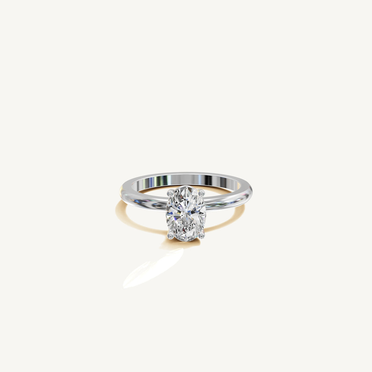 Solitaire 4-Prong Ring with 1ct Oval Diamond 