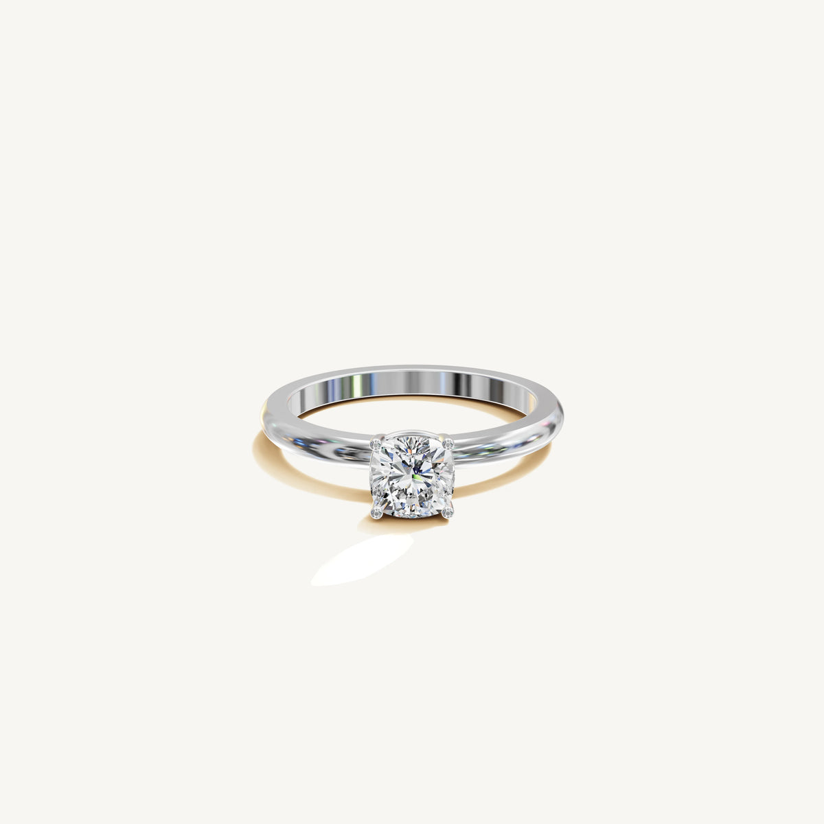 Solitaire 4-Prong Ring with 0.75ct Cushion Diamond 
