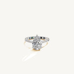 Solitaire Cathedral Ring with 0.75ct Pear Diamond 