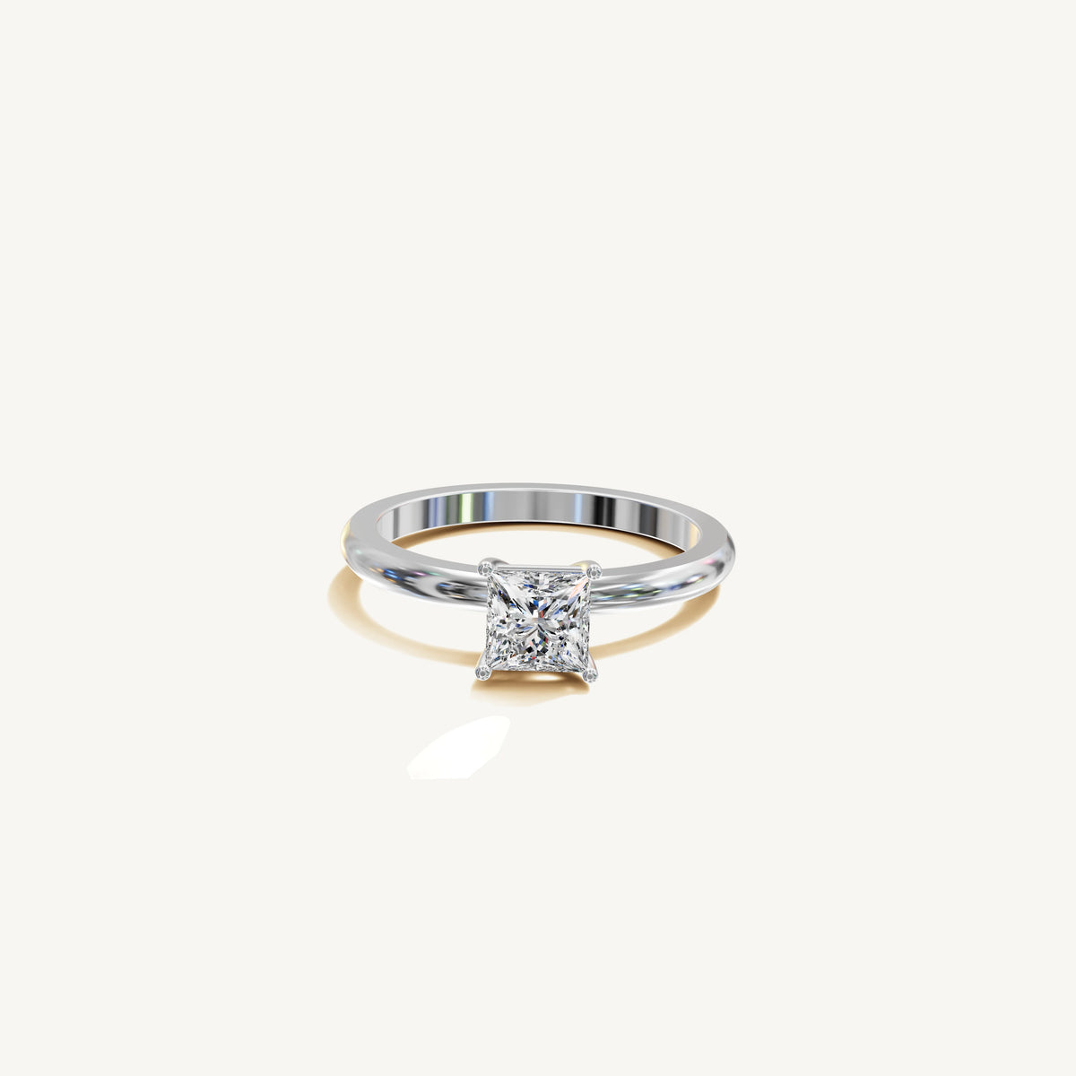 Solitaire 4-Prong Ring with 0.75ct Asscher Diamond 