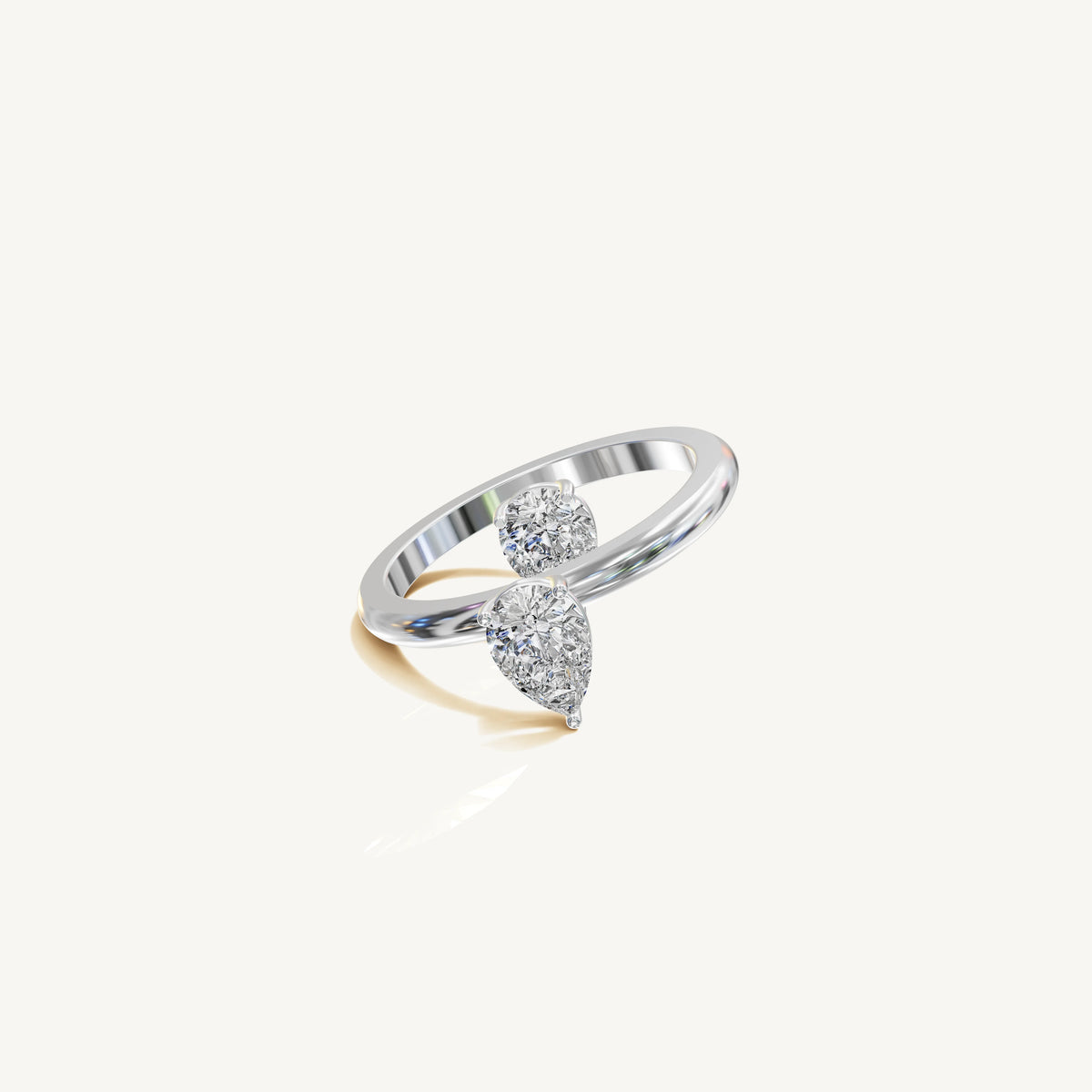 Solitaire 4-Prong Ring with 0.5ct Pear Diamond 