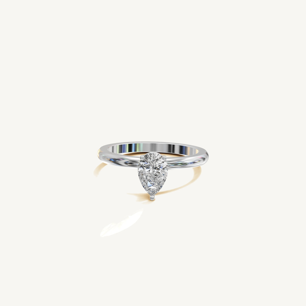 Solitaire 4-Prong Ring with 0.75ct Pear Diamond 