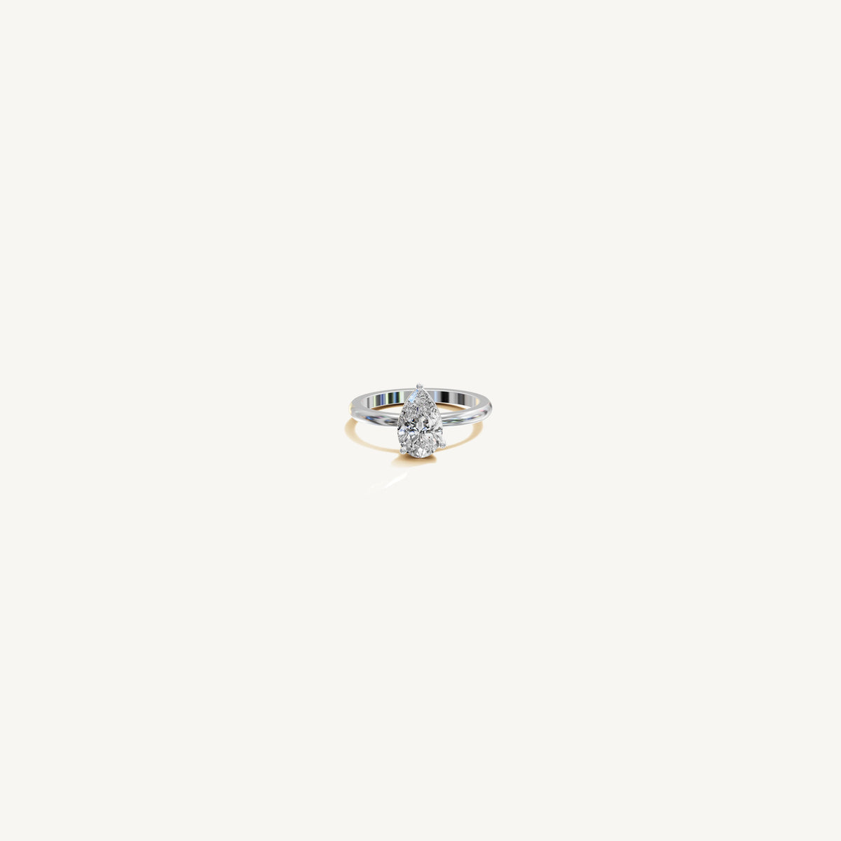 Solitaire 4-Prong Ring with 1.5ct Pear Diamond 