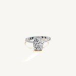 Solitaire Cathedral Ring with 0.75ct Oval Diamond 