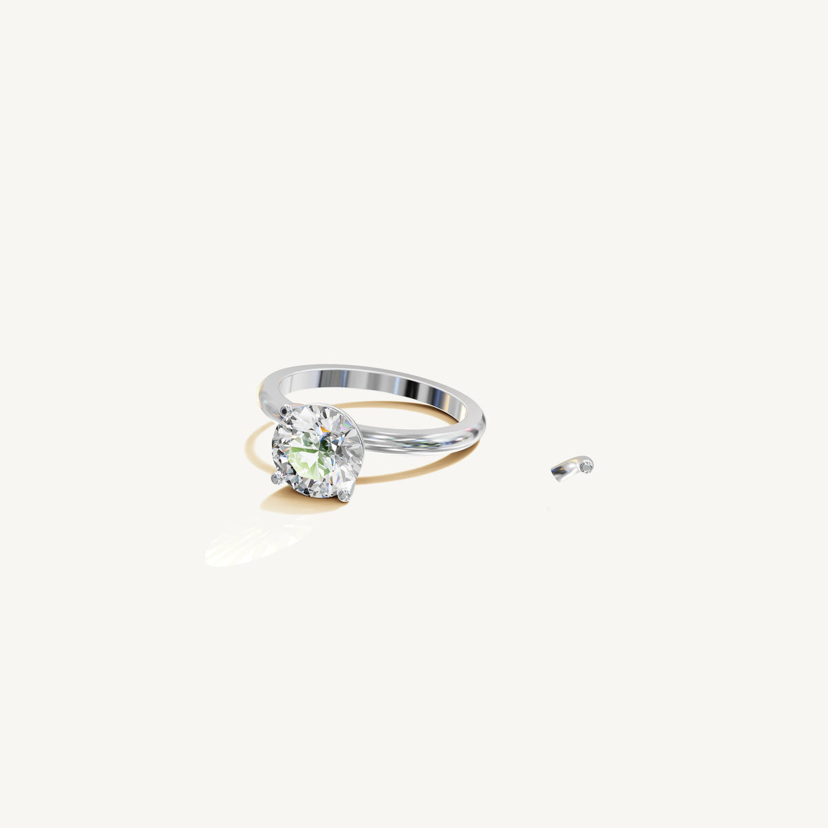 Solitaire 4-Prong Ring with 2ct Brilliant Diamond 