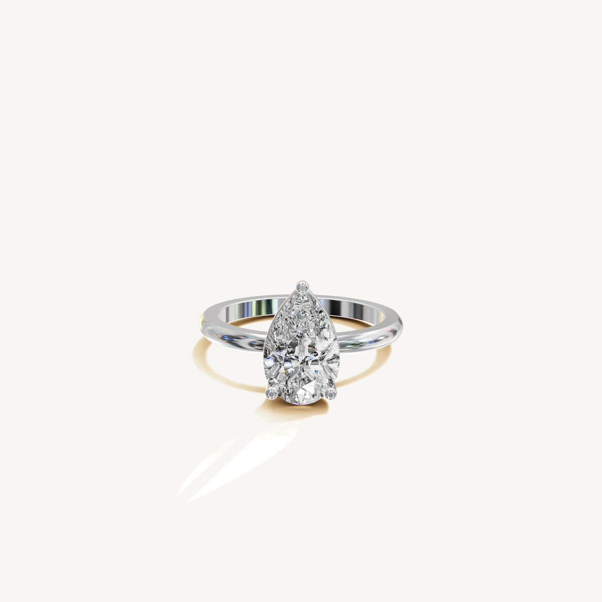 Solitaire 4-Prong Ring with 2ct Pear Diamond 