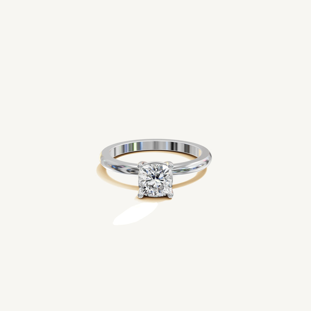 Solitaire 4-Prong Ring with 1ct Cushion Diamond 