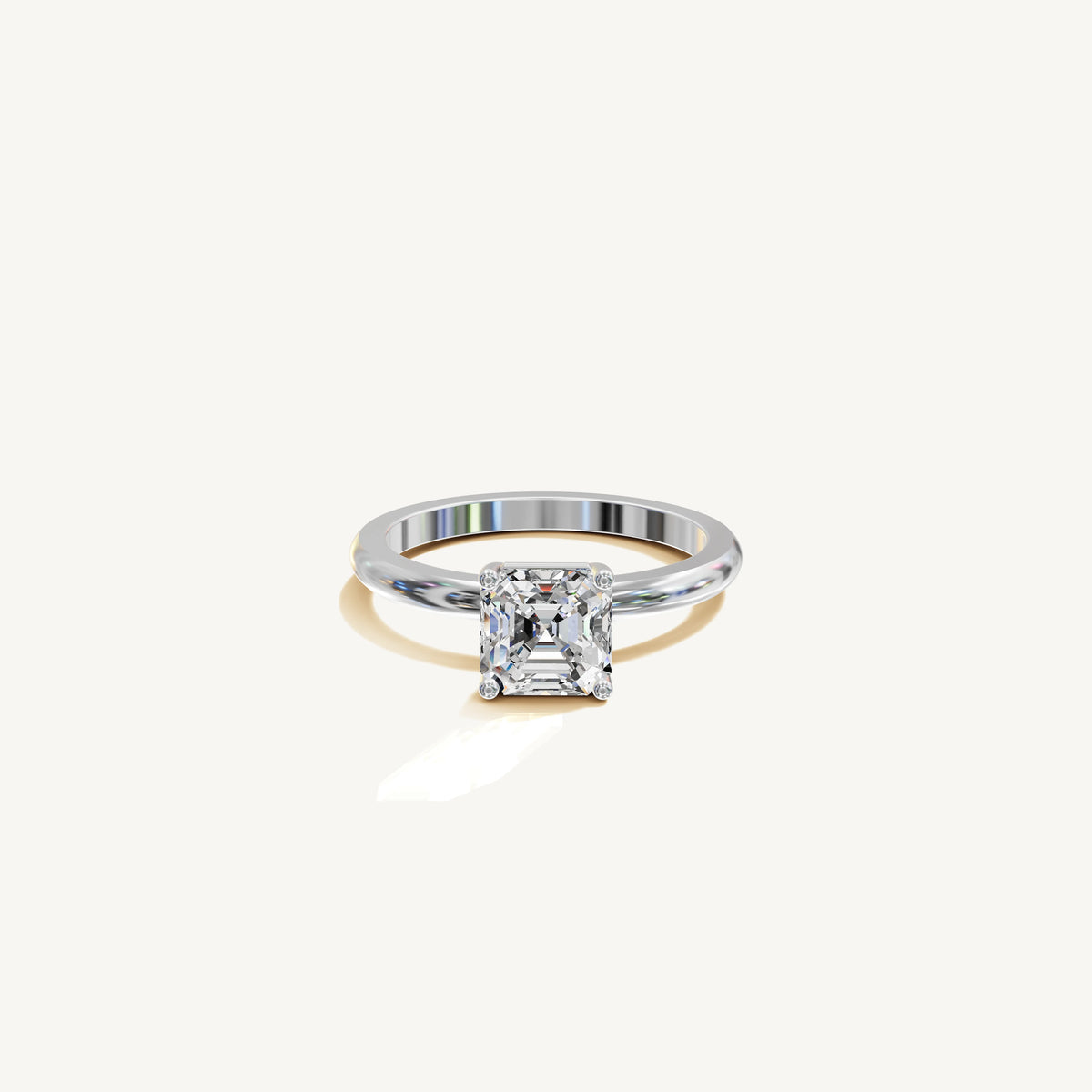 Solitaire 4-Prong Ring with 2ct Asscher Diamond 