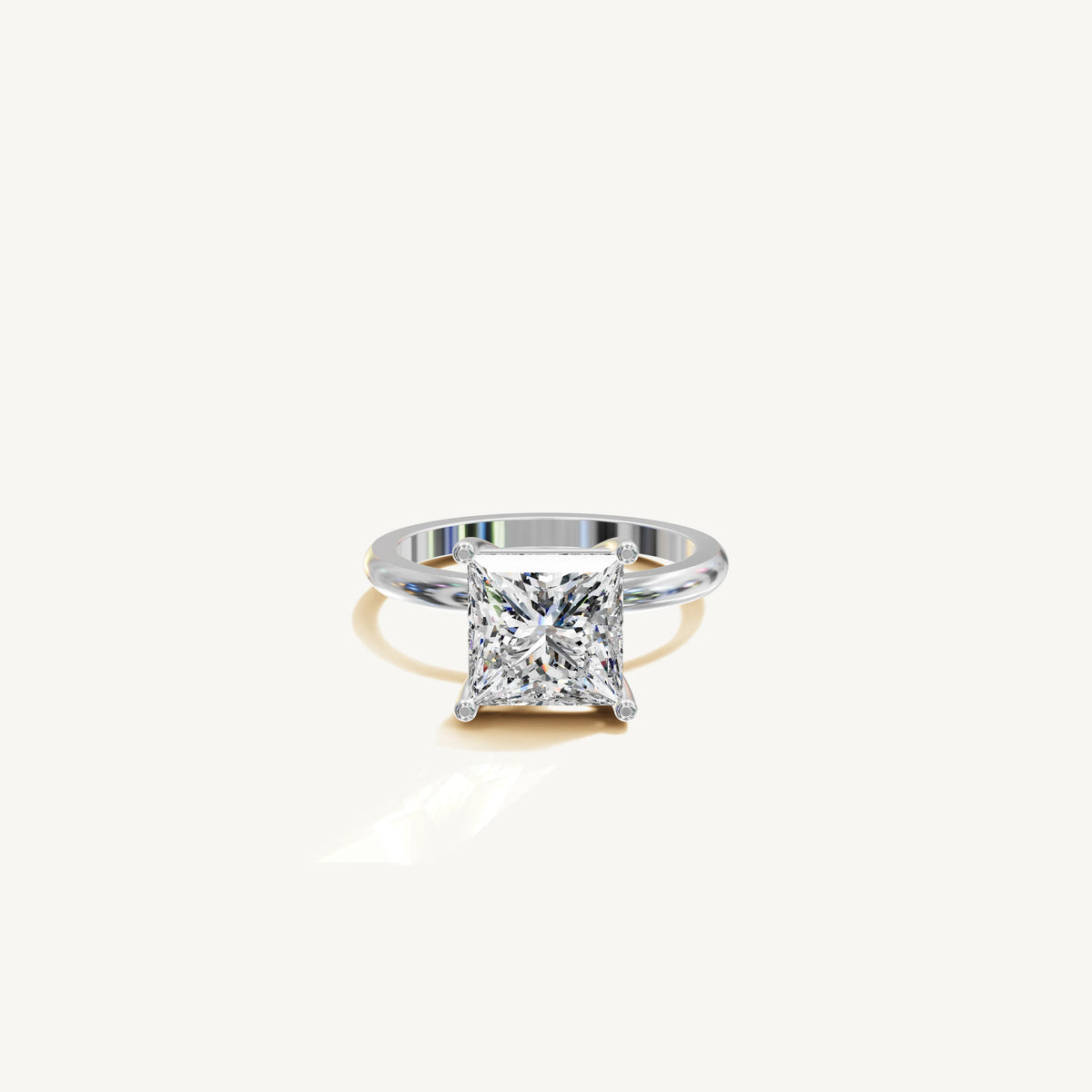 Solitaire 4-Prong Ring with 3ct Princess Diamond 