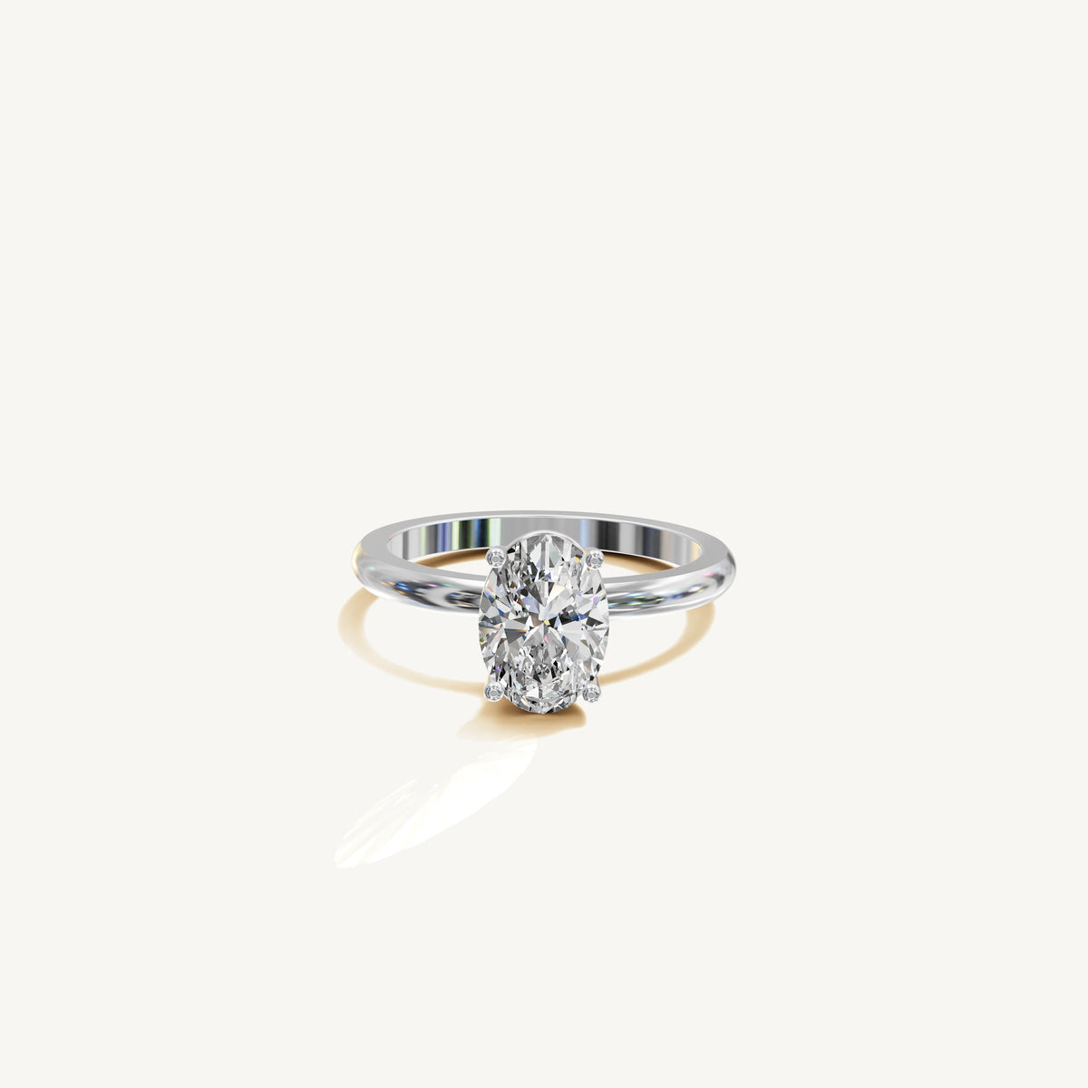Solitaire 4-Prong Ring with 1.5ct Oval Diamond 