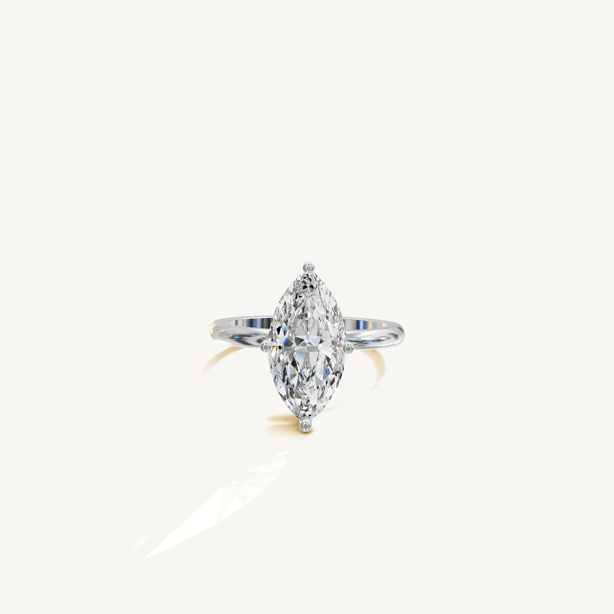 Solitaire 4-Prong Ring with 3ct Marquise Diamond 