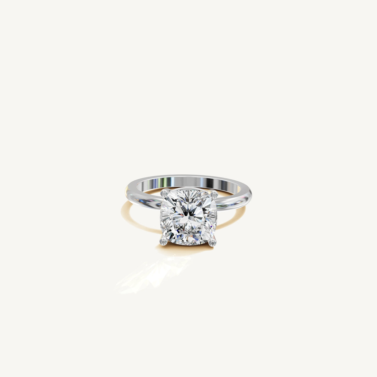 Solitaire 4-Prong Ring with 3ct Cushion Diamond 