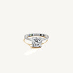Solitaire Cathedral Ring with 2ct Cushion Diamond 