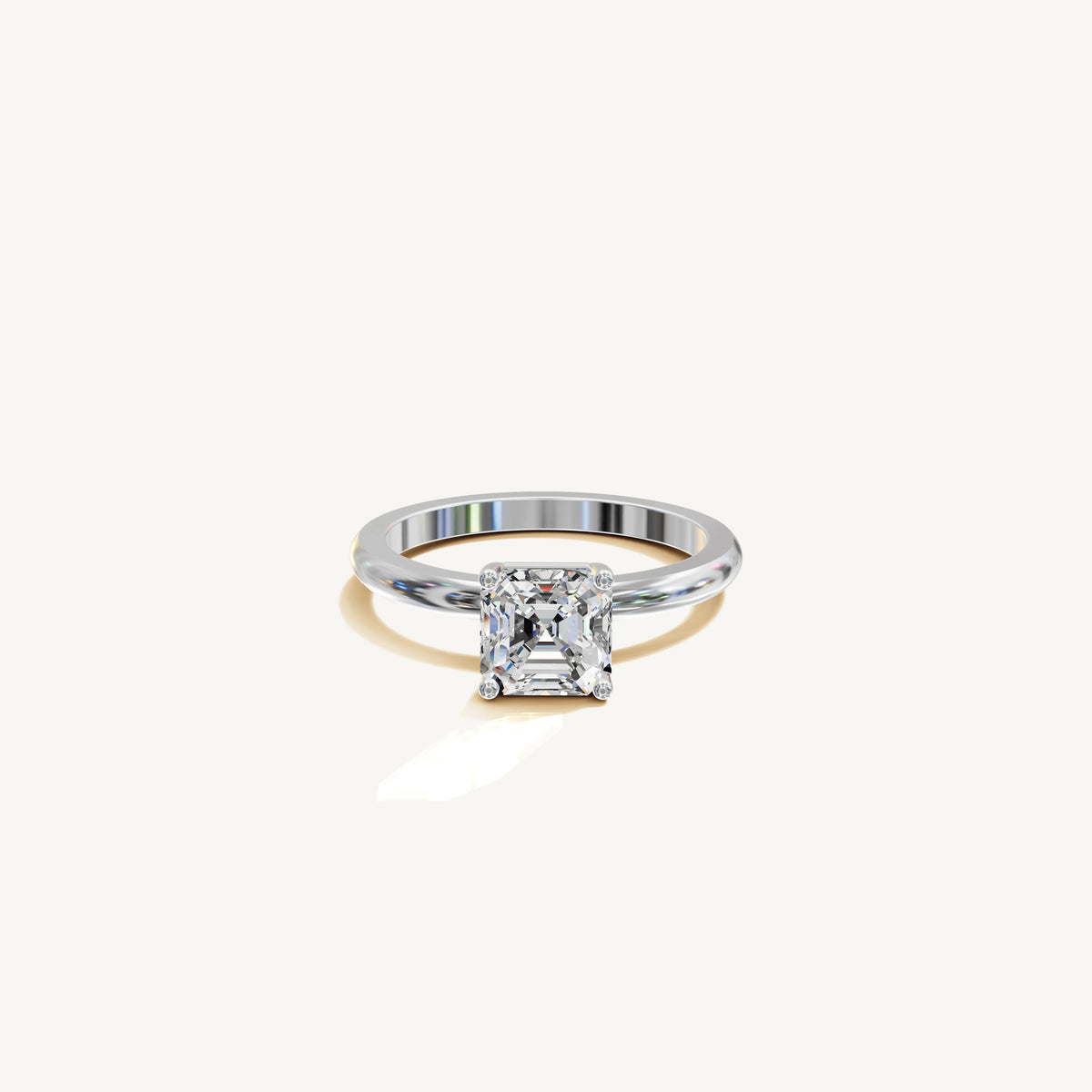 Solitaire 4-Prong Ring with 1.5ct Asscher Diamond 