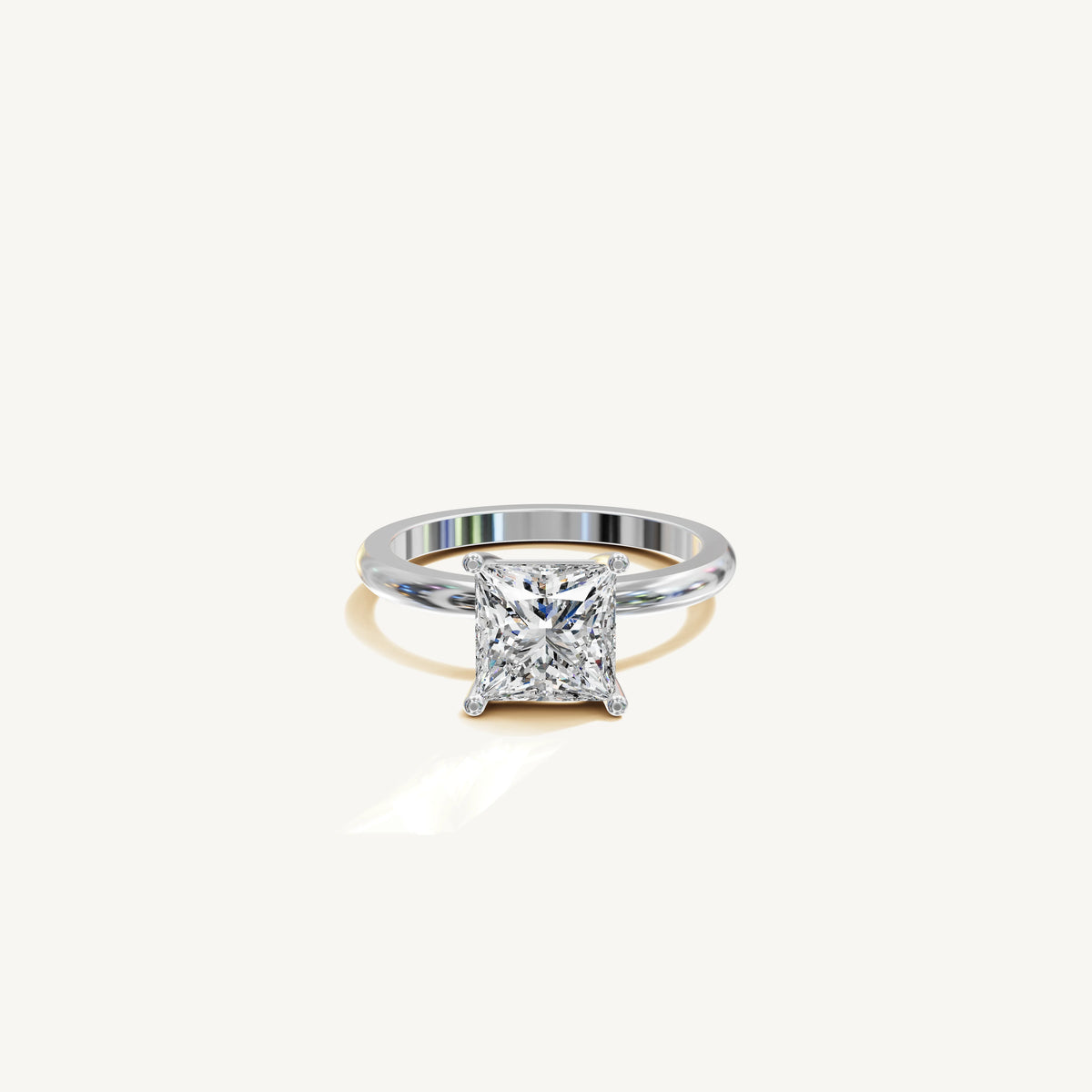 Solitaire 4-Prong Ring with 2ct Princess Diamond 