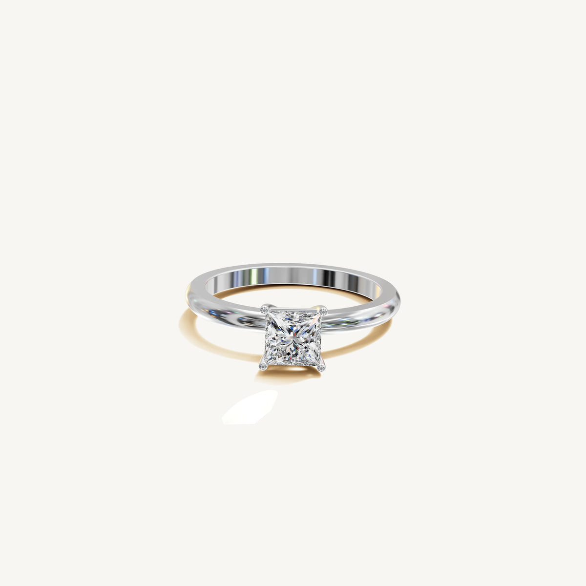 Solitaire 4-Prong Ring with 1ct Asscher Diamond 