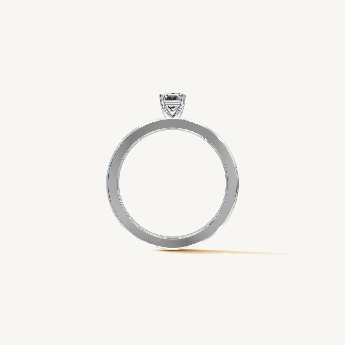 Solitaire 4-Prong Ring with 0.5ct Emerald Diamond 