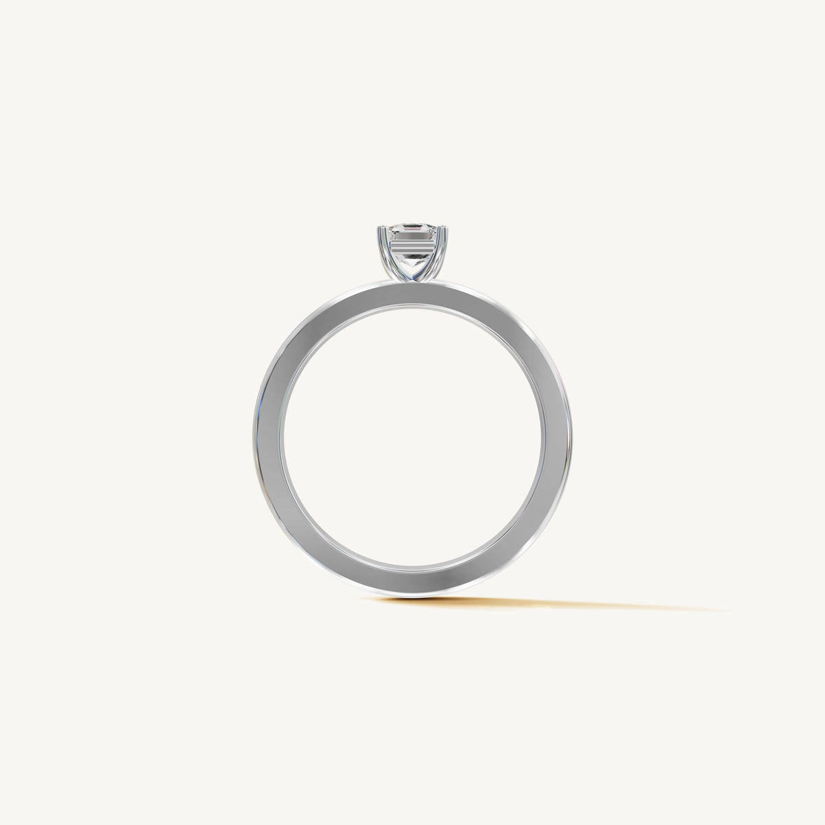 Solitaire 4-Prong Ring with 0.5ct Asscher Diamond 