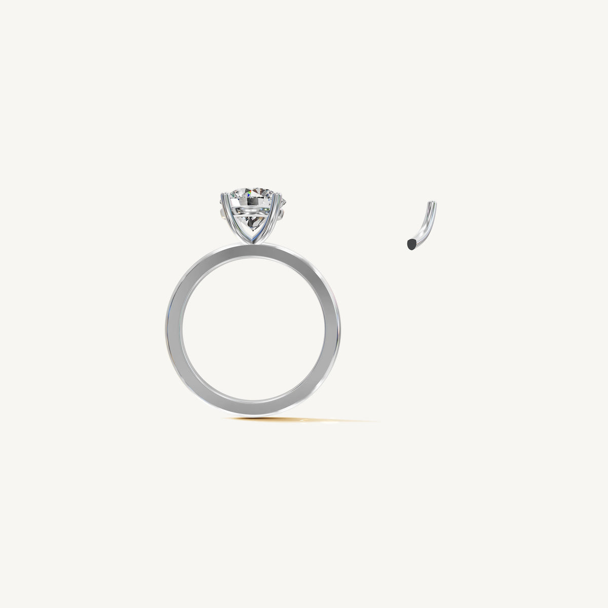 Solitaire 4-Prong Ring with 2ct Brilliant Diamond 
