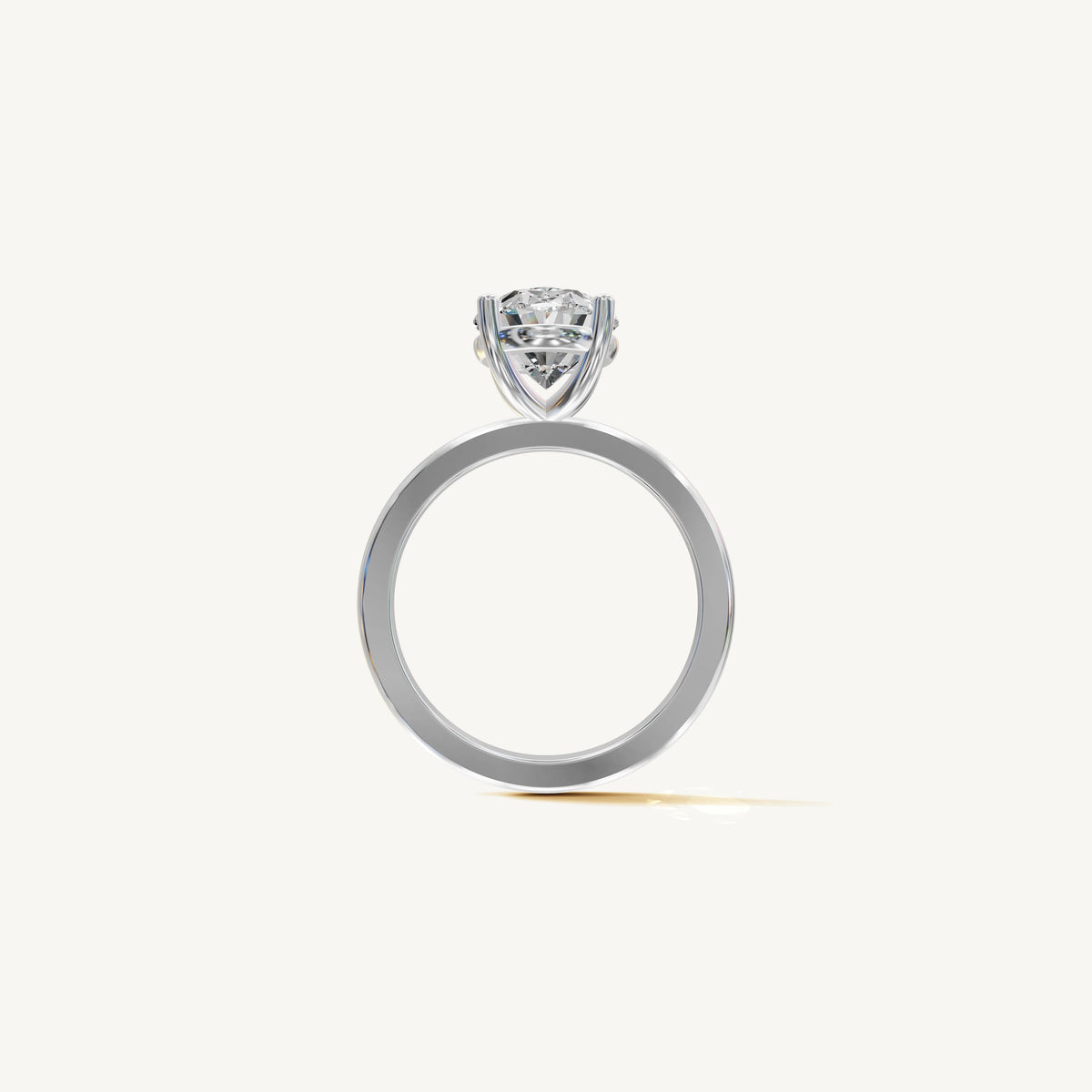 Solitaire 4-Prong Ring with 3ct Oval Diamond 