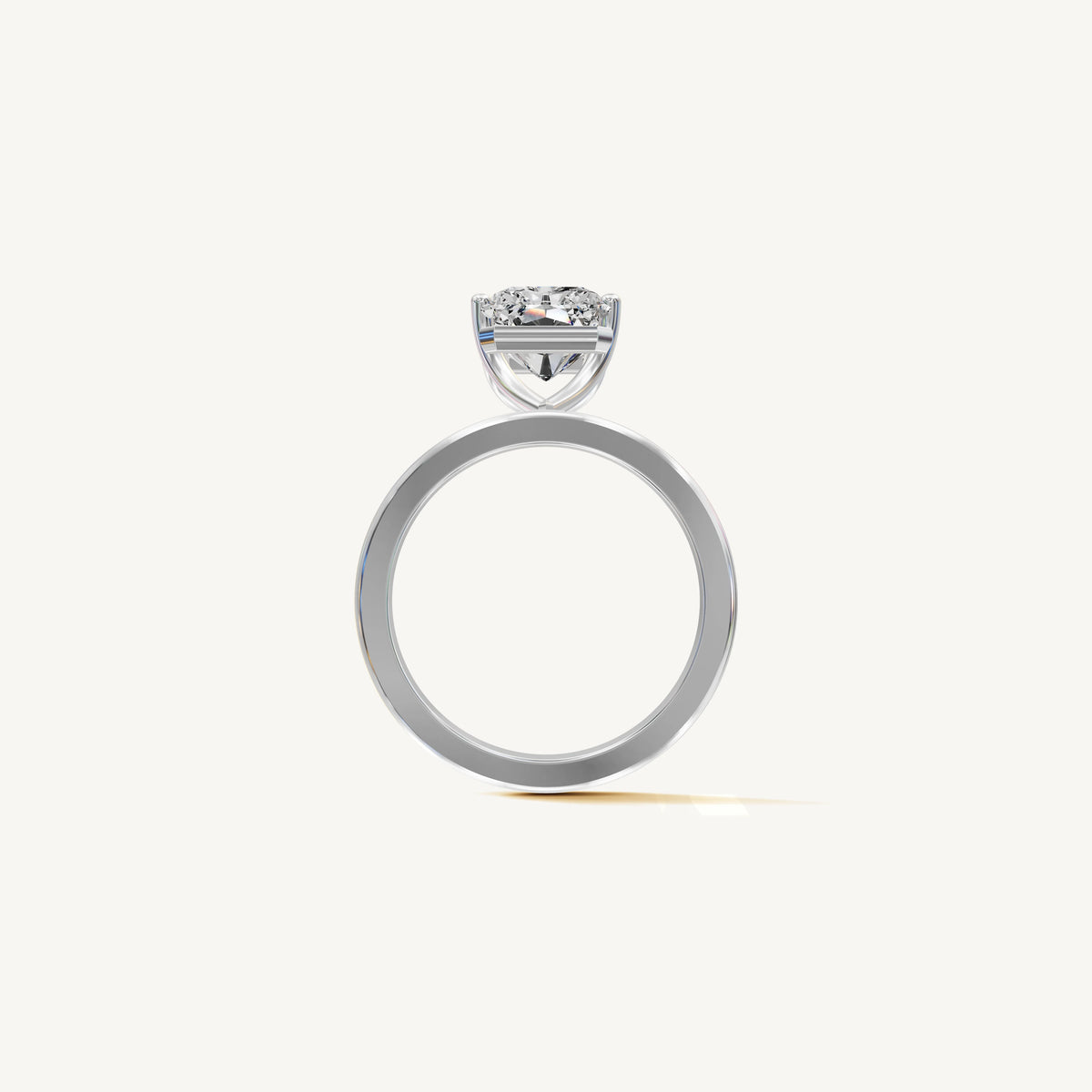 Solitaire 4-Prong Ring with 3ct Radiant Diamond 