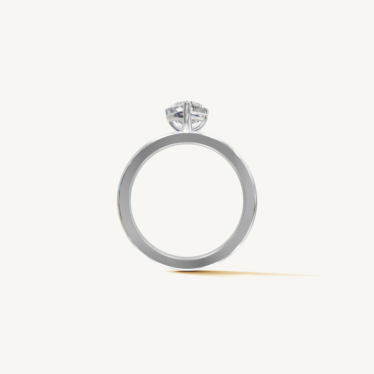 Solitaire 4-Prong Ring with 0.75ct Heart Diamond 
