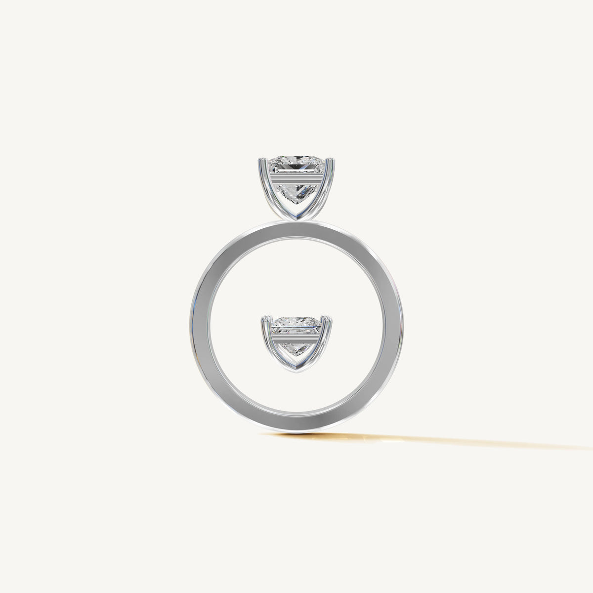 Solitaire 4-Prong Ring with 1.5ct Princess Diamond 