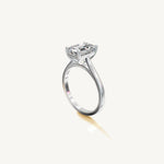 Solitaire Cathedral Ring with 2ct Emerald Diamond 