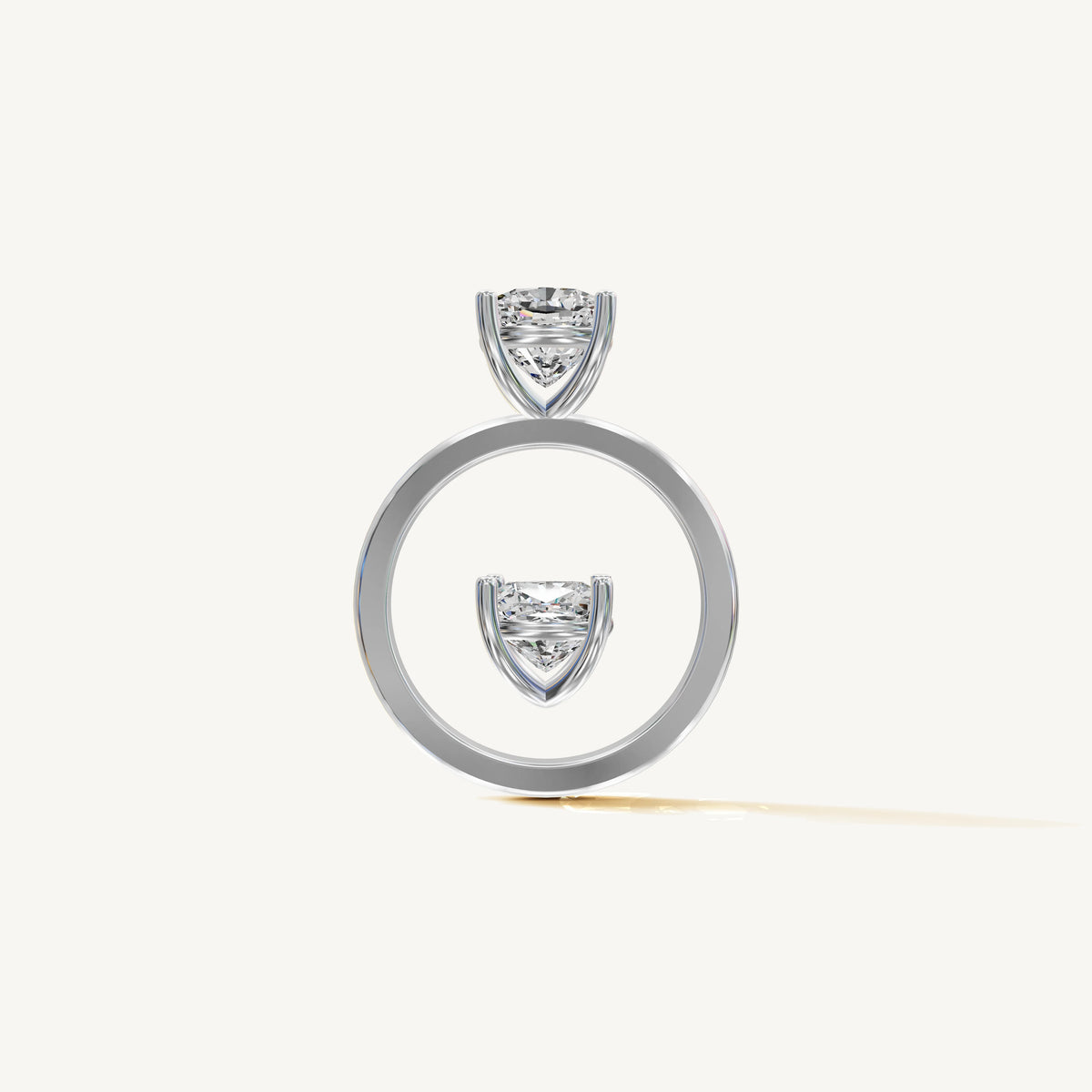Solitaire 4-Prong Ring with 2ct Cushion Diamond 