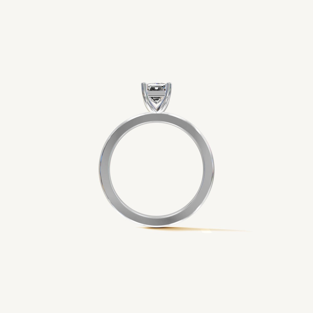Solitaire 4-Prong Ring with 1ct Emerald Diamond 