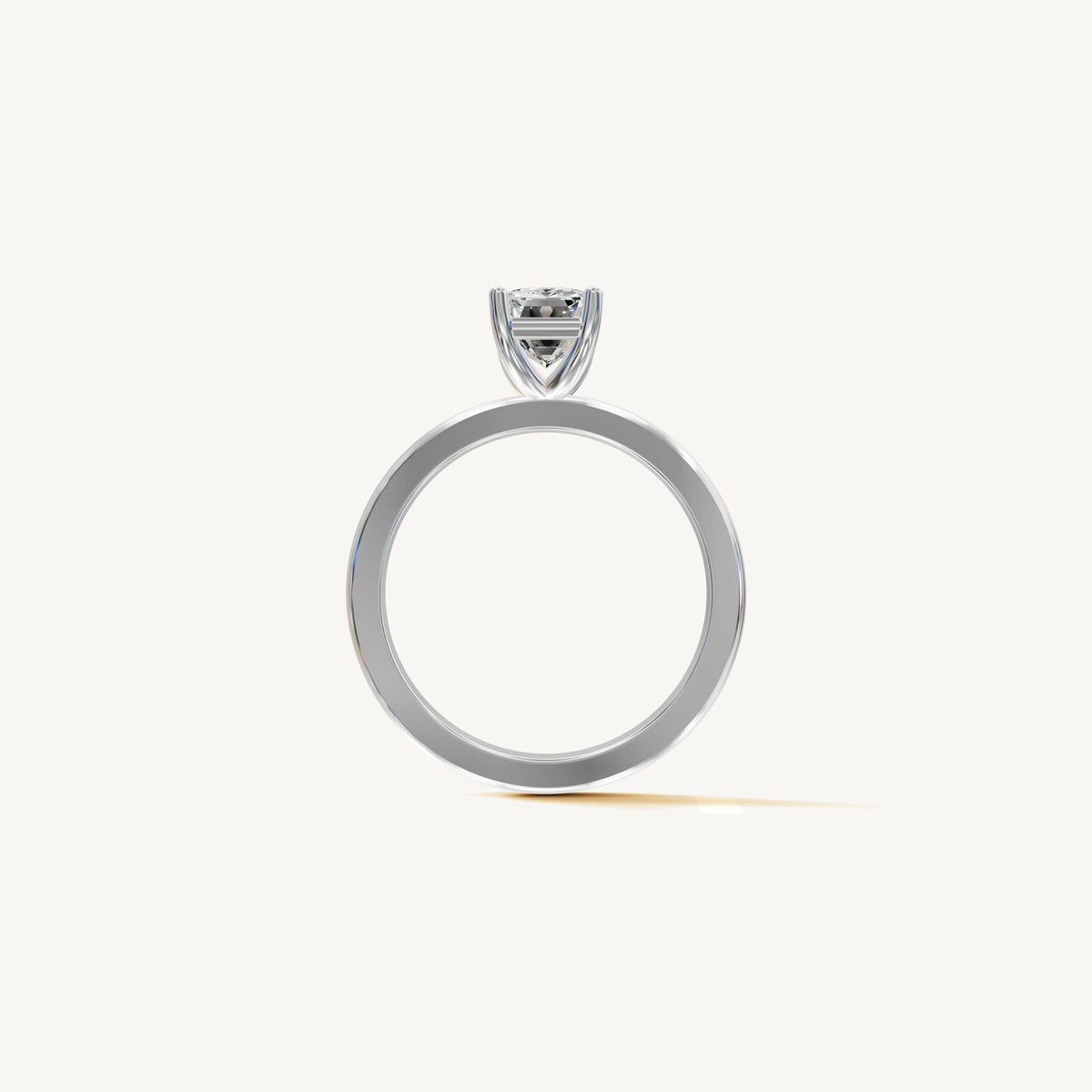 Solitaire 4-Prong Ring with 1.5ct Emerald Diamond 