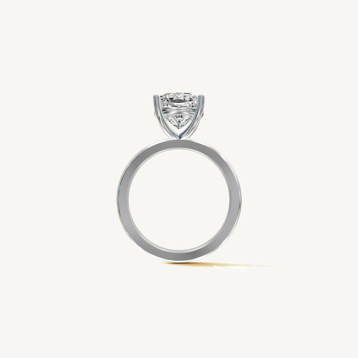 Solitaire 4-Prong Ring with 3ct Cushion Diamond 
