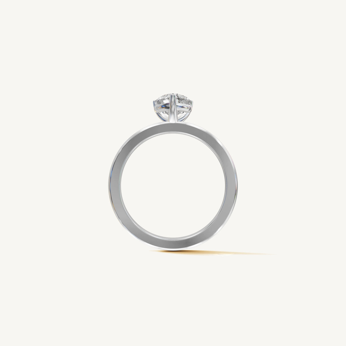 Solitaire 4-Prong Ring with 1ct Heart Diamond 
