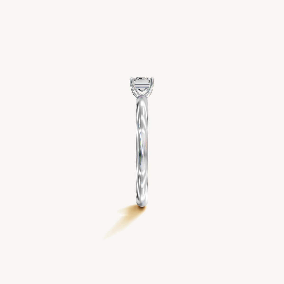 Solitaire 4-Prong Ring with 0.5ct Asscher Diamond 