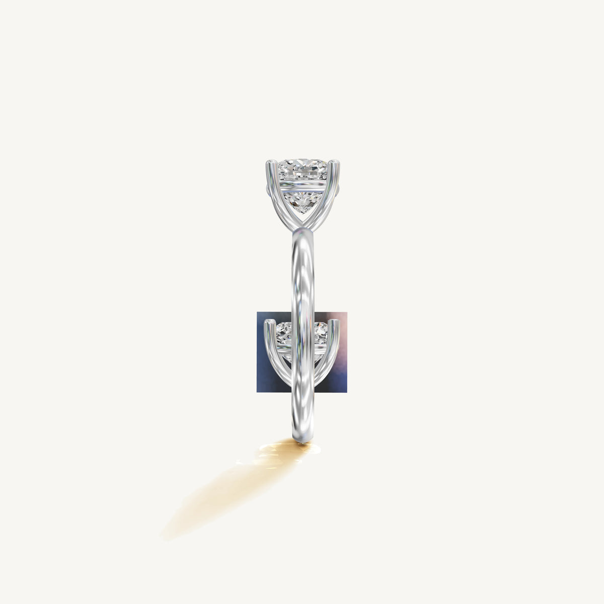 Solitaire 4-Prong Ring with 2ct Cushion Diamond 