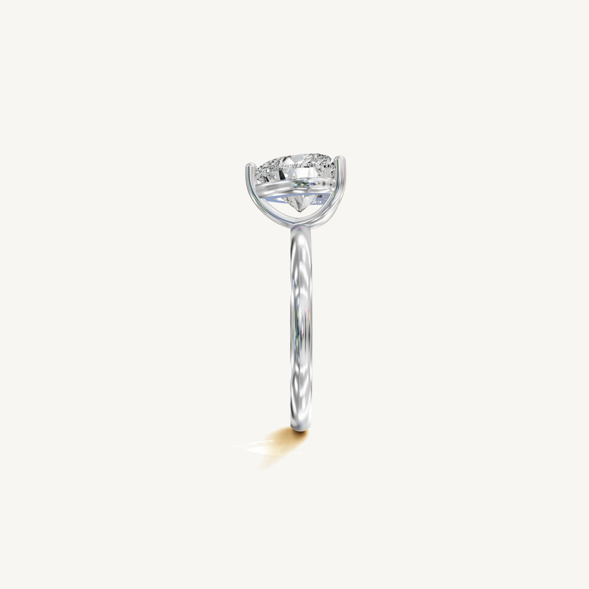 Solitaire 4-Prong Ring with 3ct Heart Diamond 