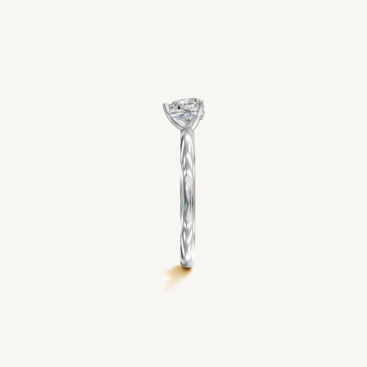 Solitaire 4-Prong Ring with 0.75ct Heart Diamond 