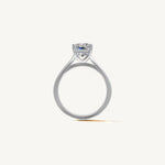 Solitaire Cathedral Ring with 3ct Radiant Diamond 