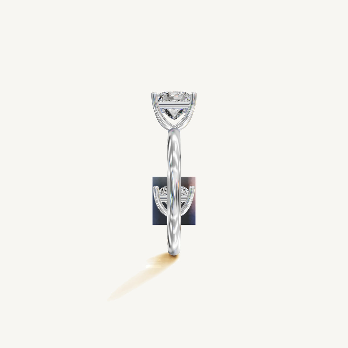 Solitaire 4-Prong Ring with 1.5ct Princess Diamond 