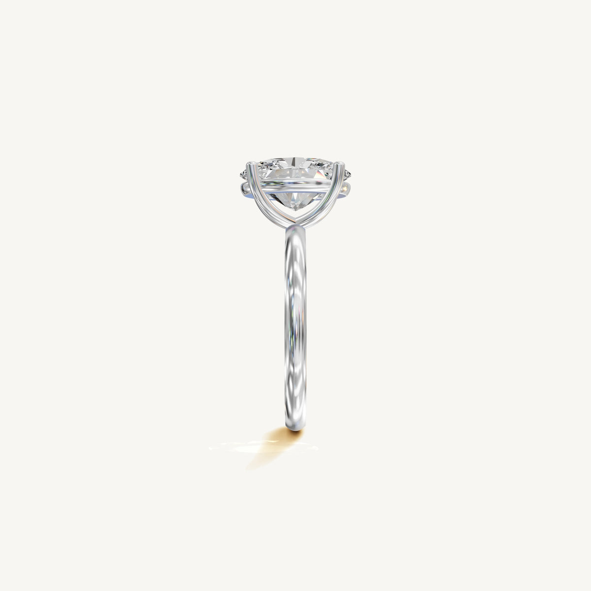 Solitaire 4-Prong Ring with 3ct Oval Diamond 