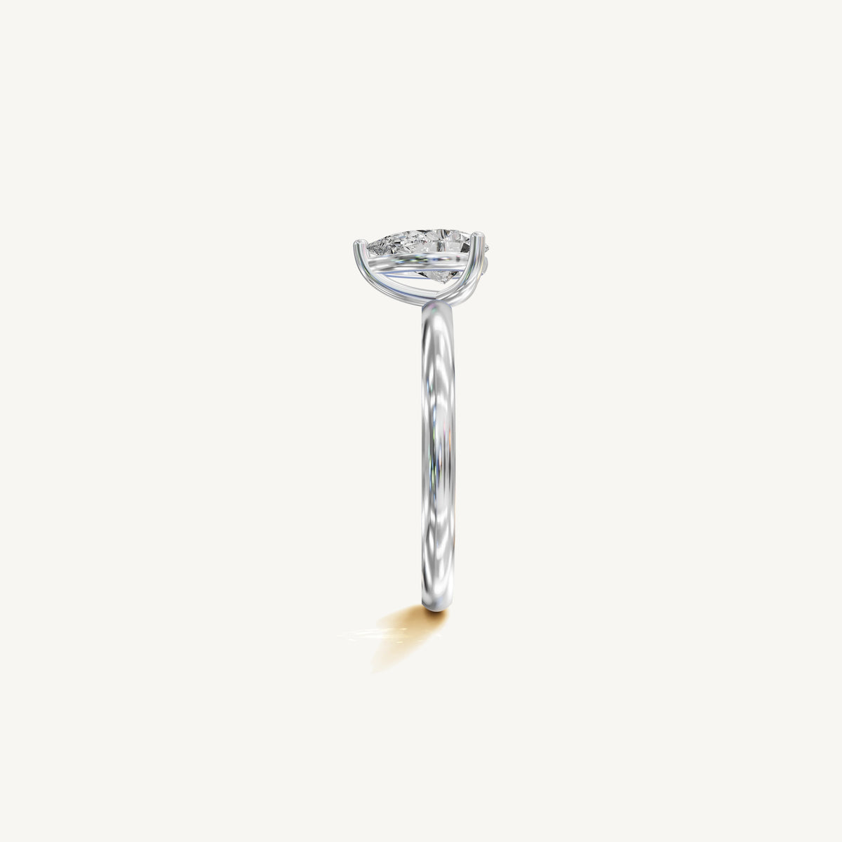 Solitaire 4-Prong Ring with 1ct Pear Diamond 