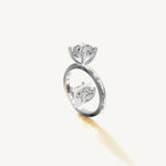 Solitaire 4-Prong Ring with 2ct Cushion Diamond 